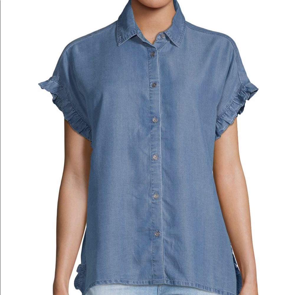 💕3/$15 Denim poncho shirt